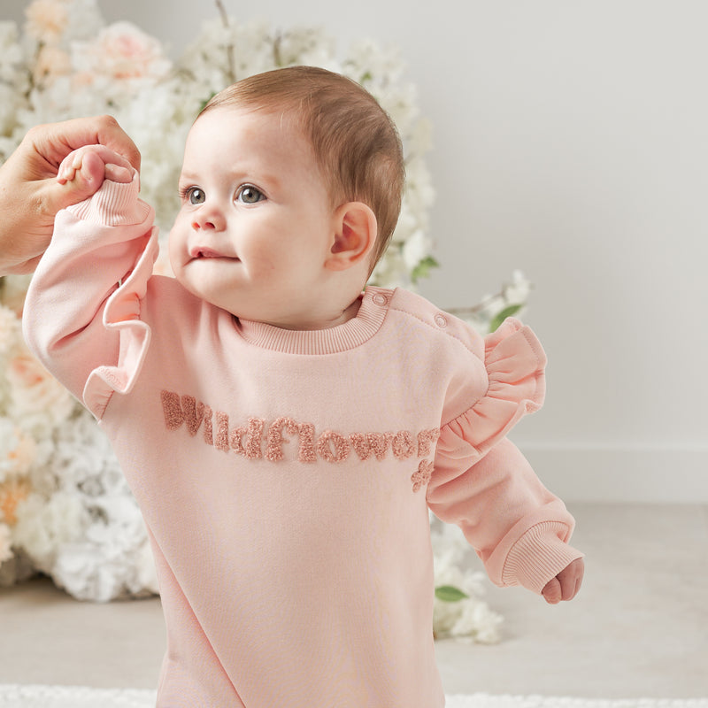 Fleece Flutter Romper - Wildflower