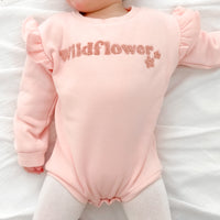 Fleece Flutter Romper - Wildflower