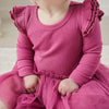 Cozy LS Tutu Dress - Raspberry