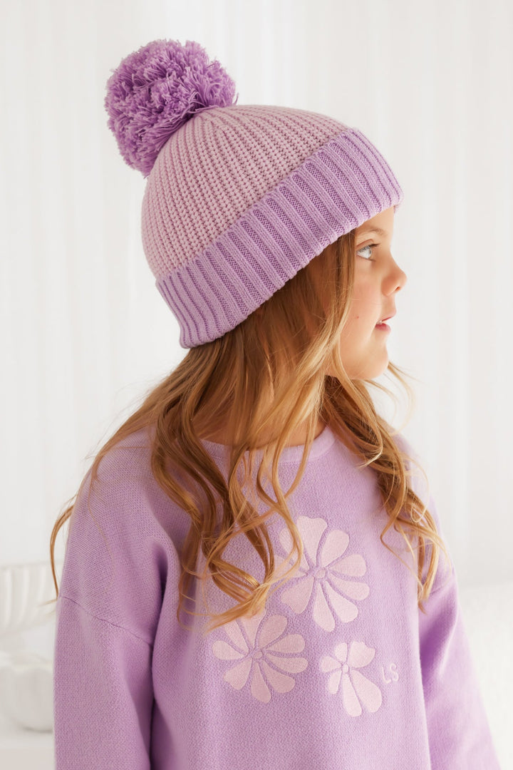Chunky Knit Beanie - Lavender