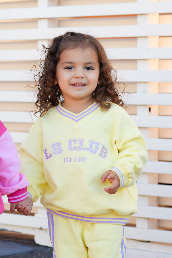 V Neck Logo Jumper - Yellow