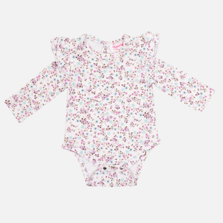 Floral Long Sleeve Flutter - Auriella