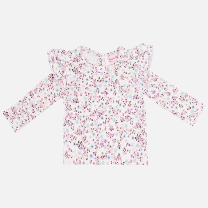 Floral Long Sleeve Flutter - Auriella