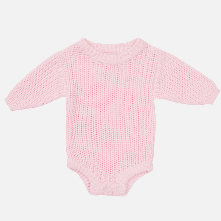 Super Chunky Knit Romper - Ballerina Pink