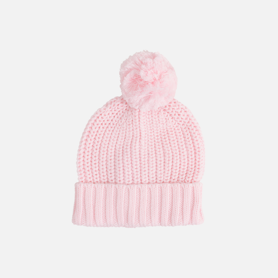 Girls pink knitted beanie