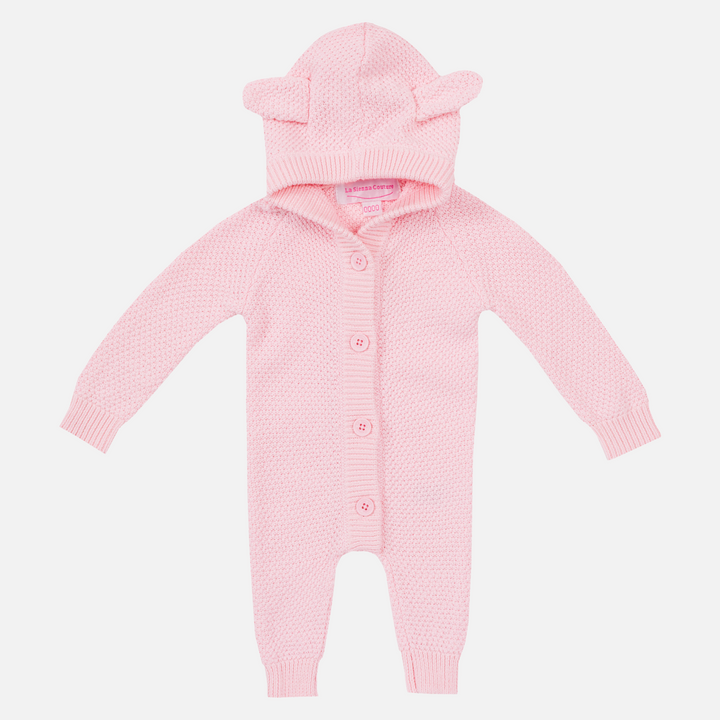 Bear Knitted Romper - Ballerina Pink