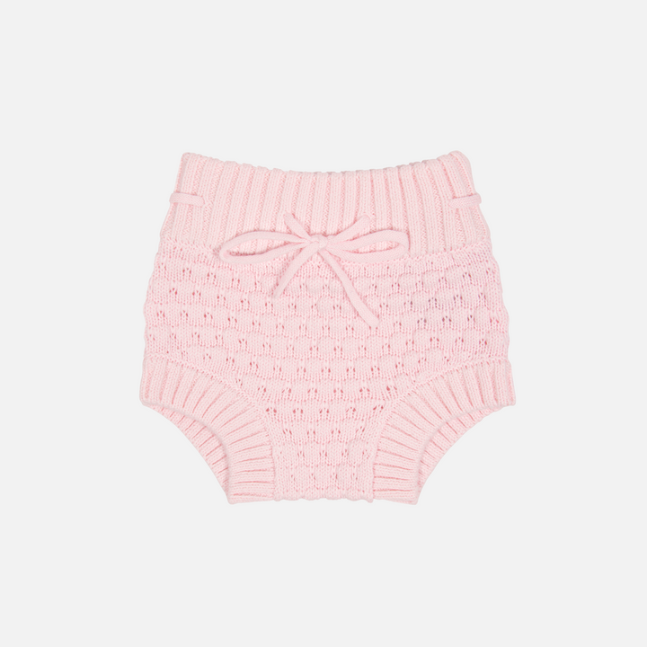 baby pink bubble knitted bloomers
