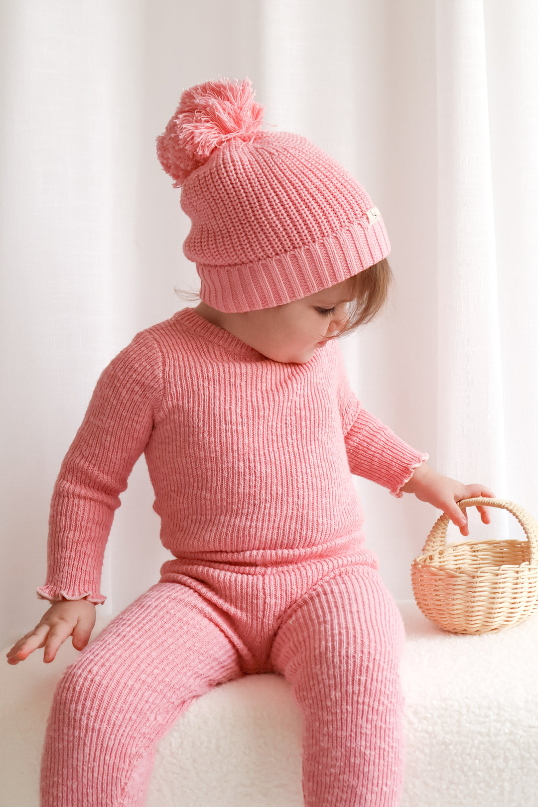 Chunky Knit Beanie - Blush