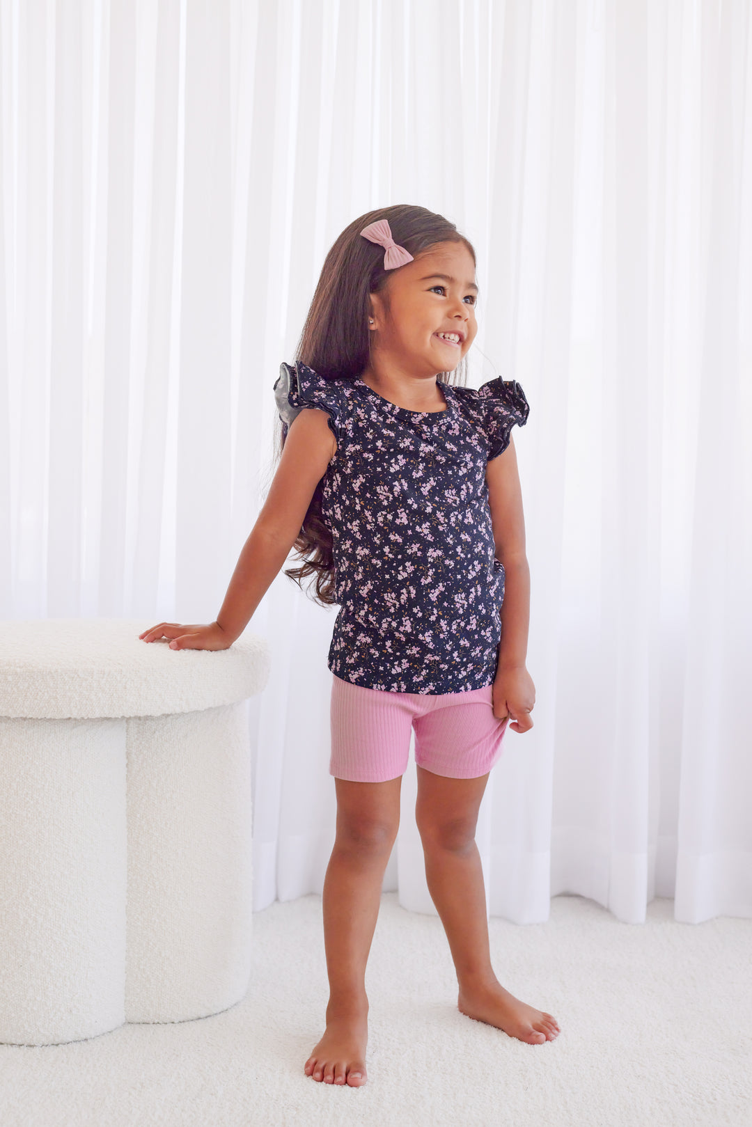 Floral Short Sleeve Flutter - Veronica