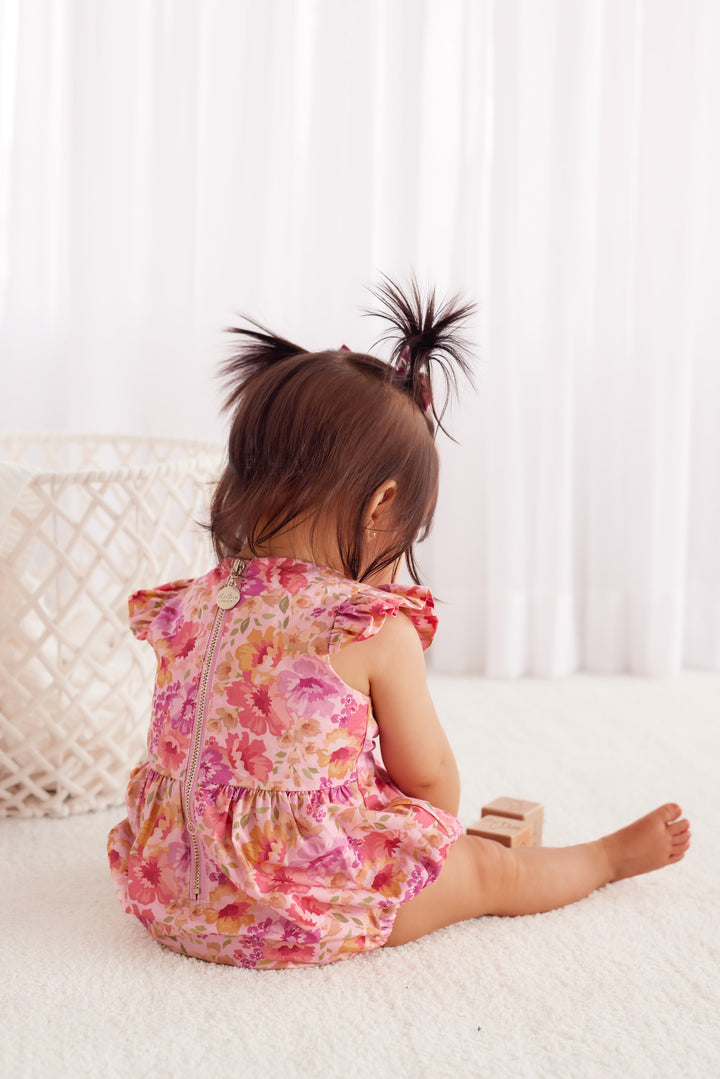 Short Sleeve Zipper Romper - Capri