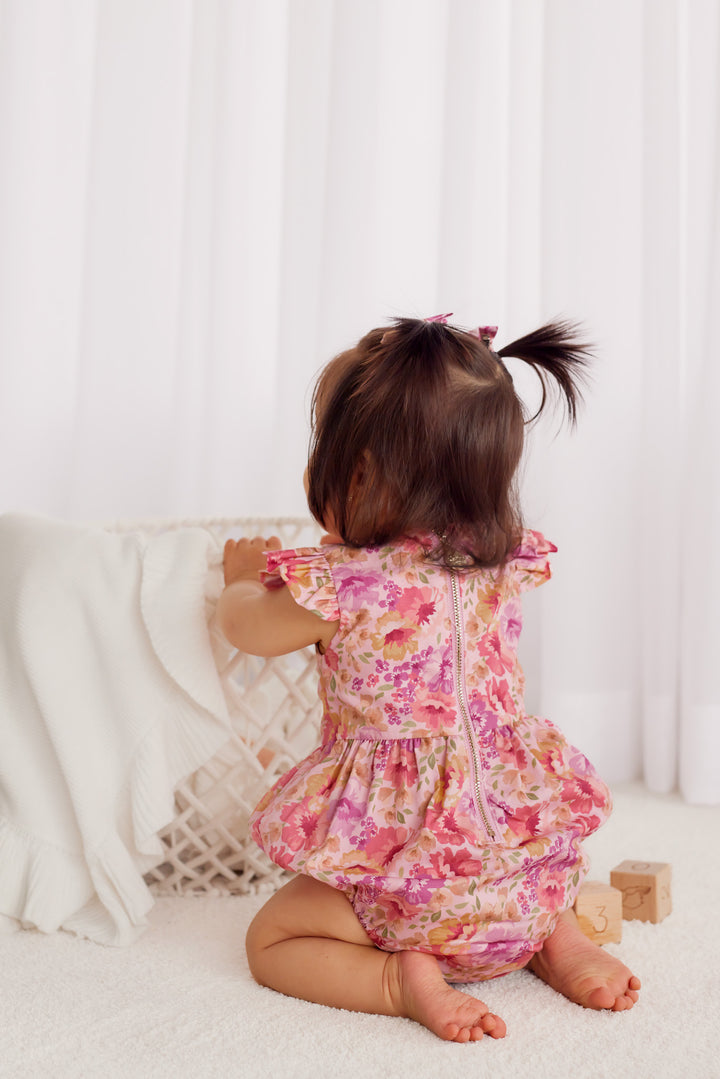 Short Sleeve Zipper Romper - Capri