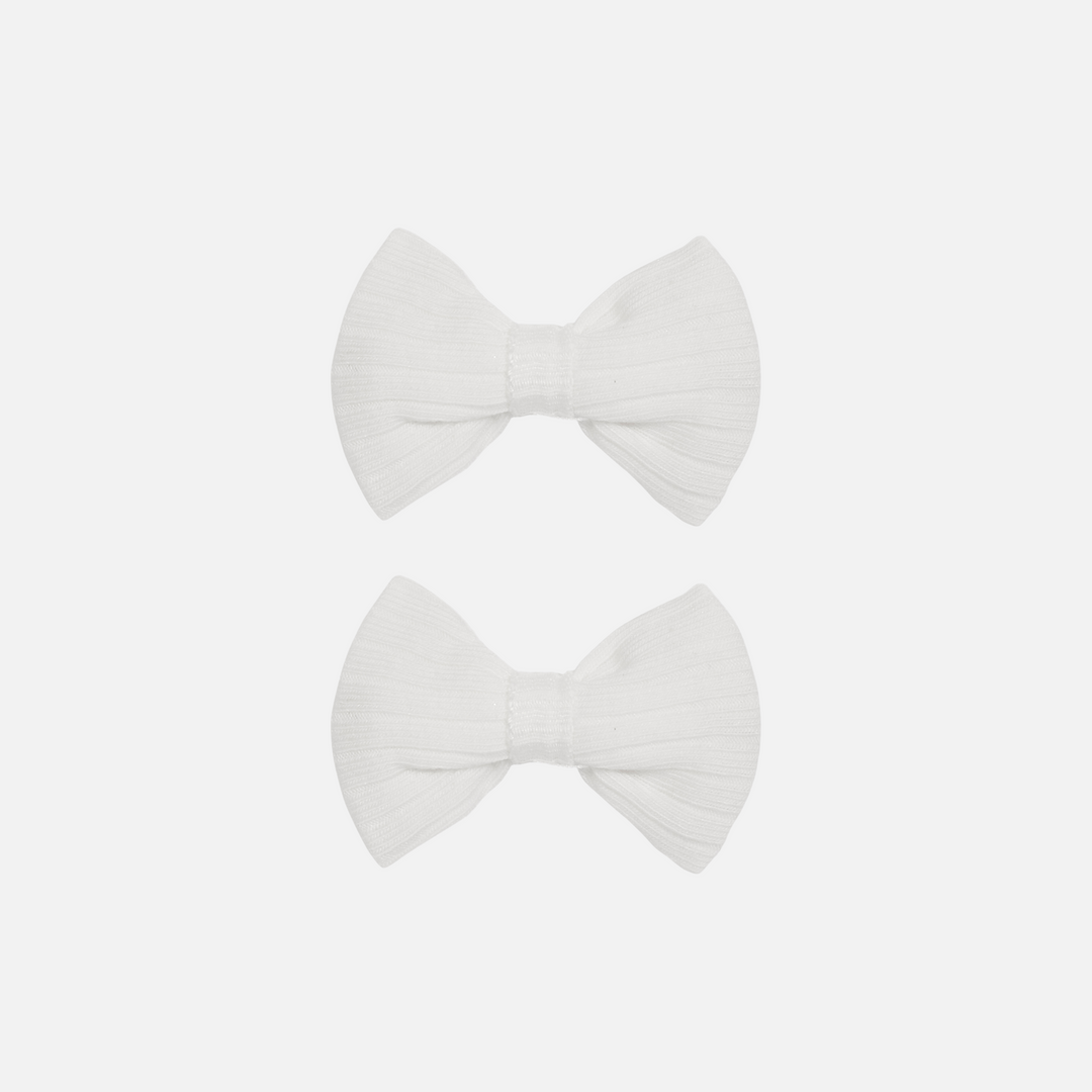 baby girls white mini bow clip