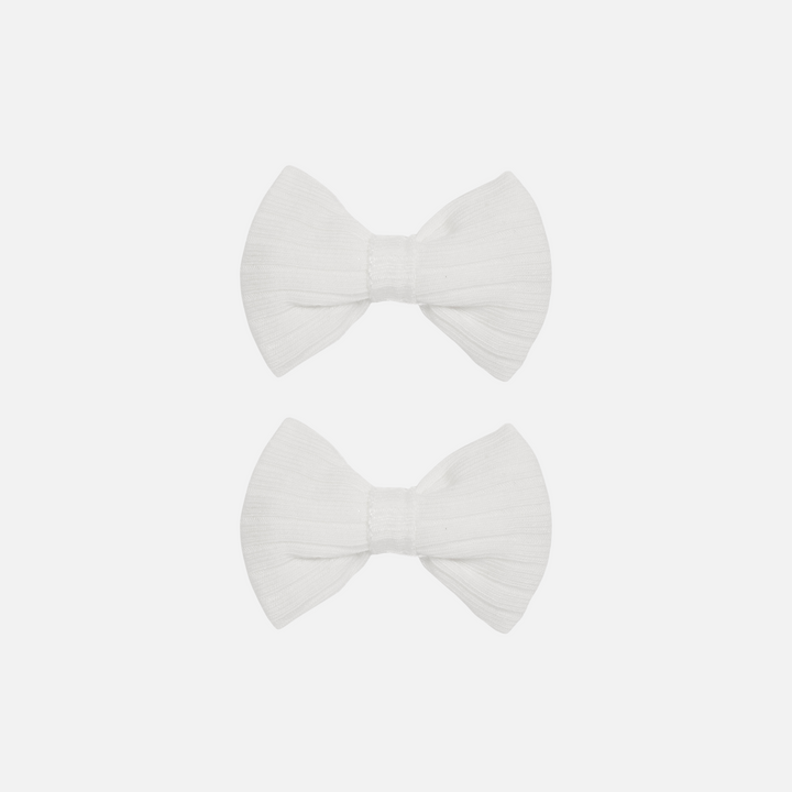 baby girls white mini bow clip