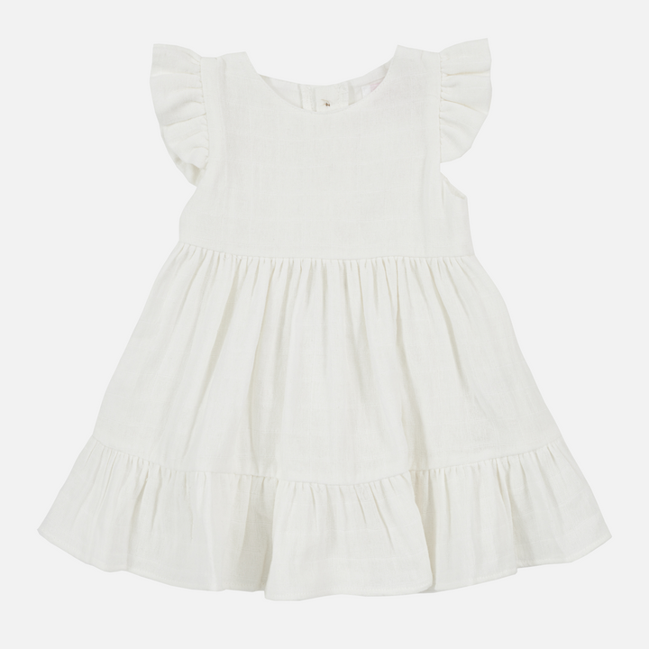 Muslin Summer Ruffle Dress - Coconut