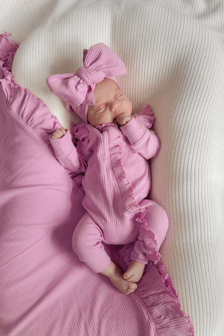 Cozy Ruffle Baby Wrap - Candy Pop