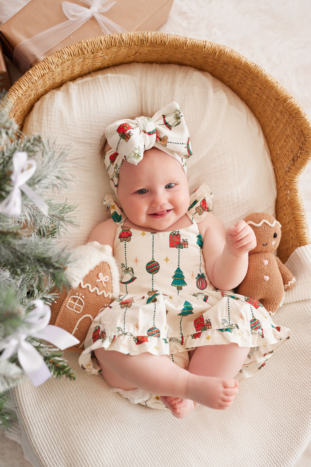 Pixie Romper - Vintage Christmas