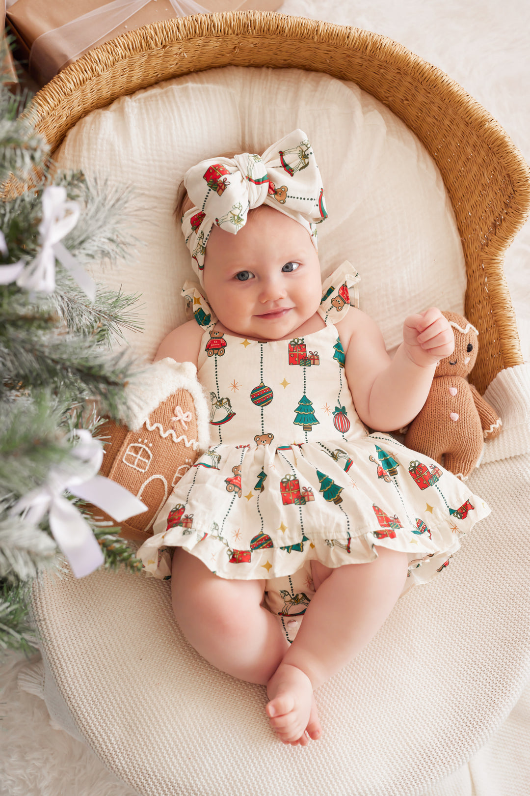 Pixie Romper - Vintage Christmas