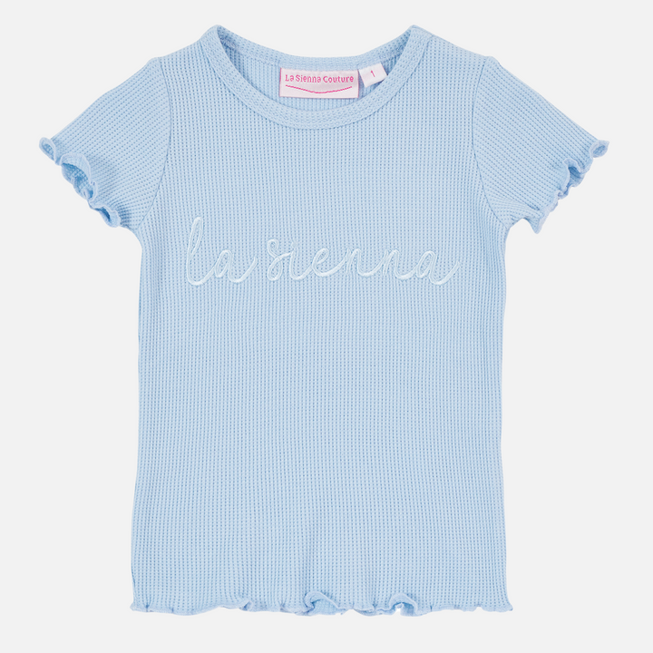 Logo Waffle Tee - Dove Blue