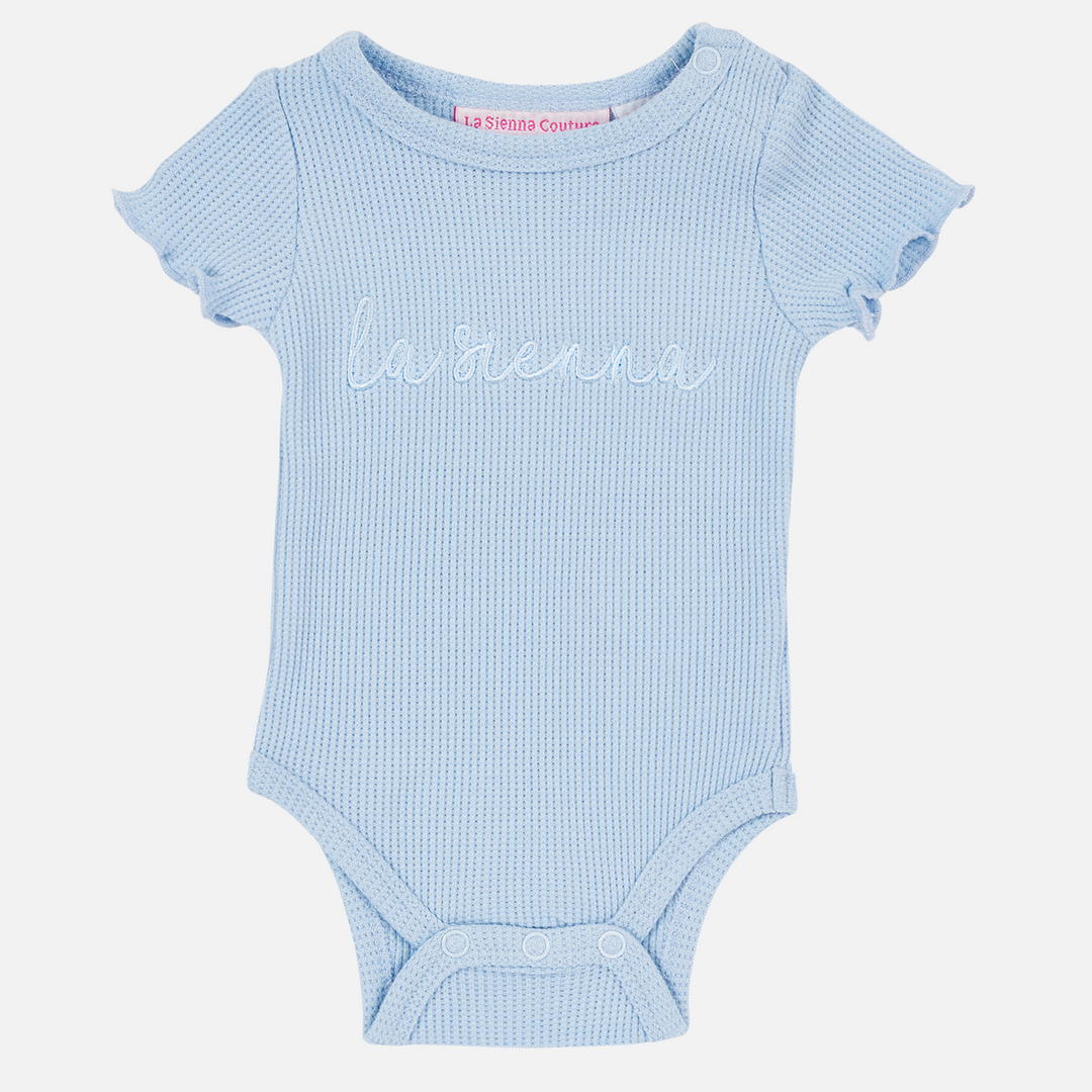 Logo Waffle Tee - Dove Blue