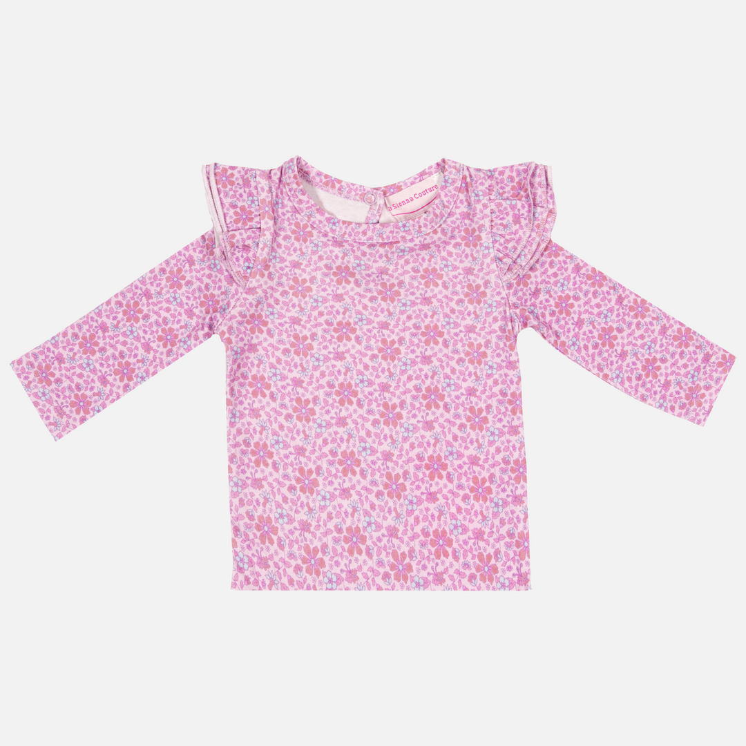 Floral Long Sleeve Flutter - Ellie