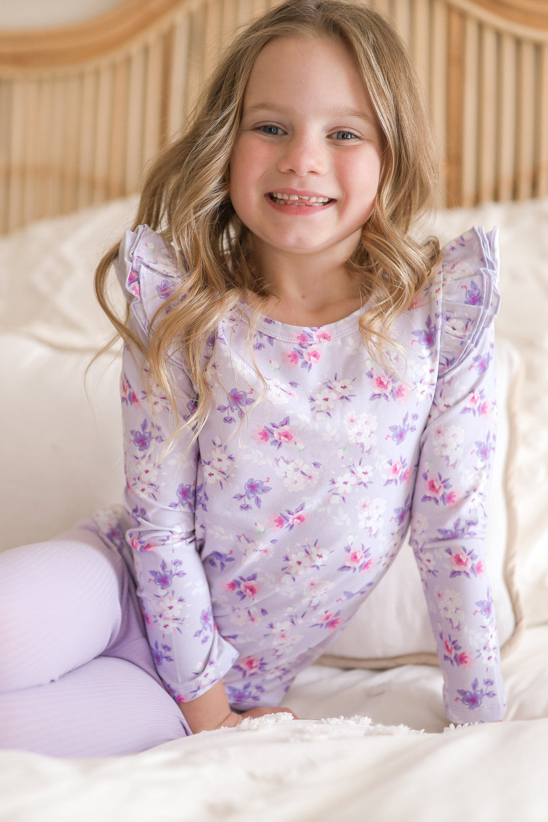 Floral Long Sleeve Flutter - Layla
