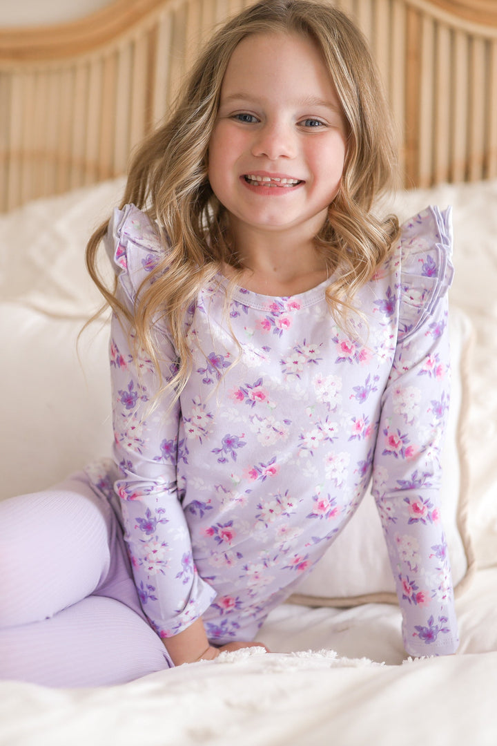 Floral Long Sleeve Flutter - Layla