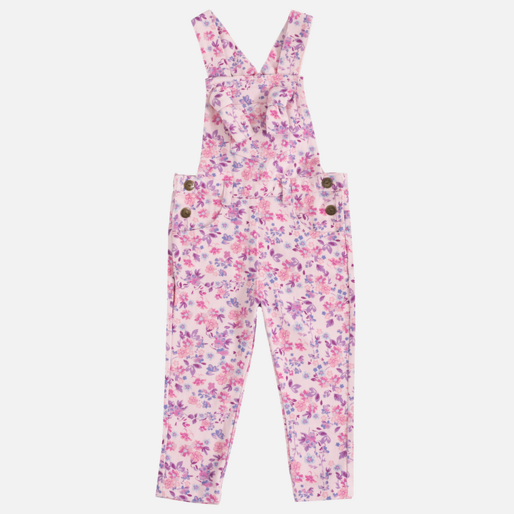 Toddler girls floral overalls