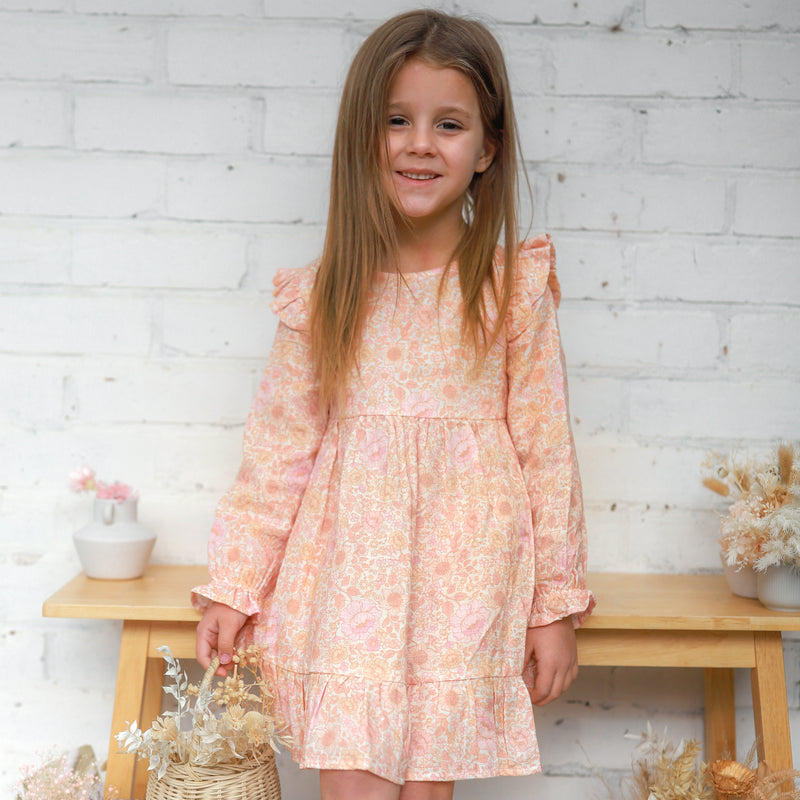 Muslin Ruffle Dress - Goldie