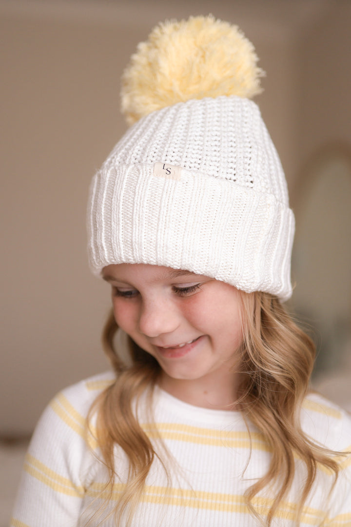 Super Chunky Knit Beanie - Coconut Mango