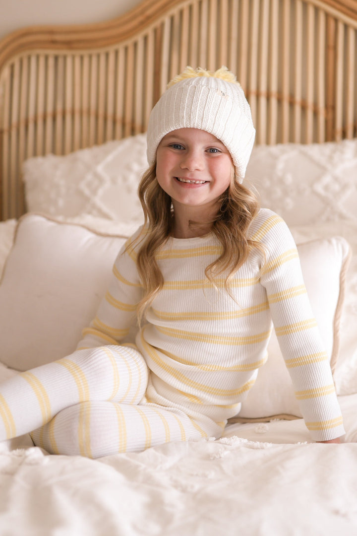 Knitted Leggings - Mango Stripe