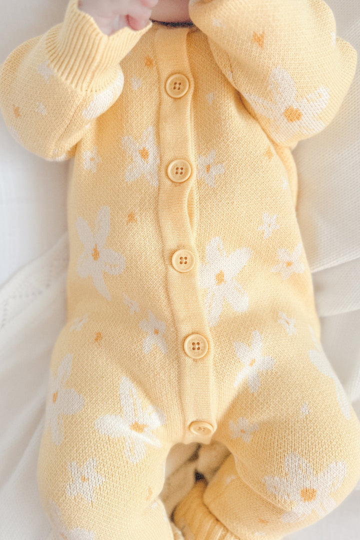 Knitted Louie Romper - Magnolia