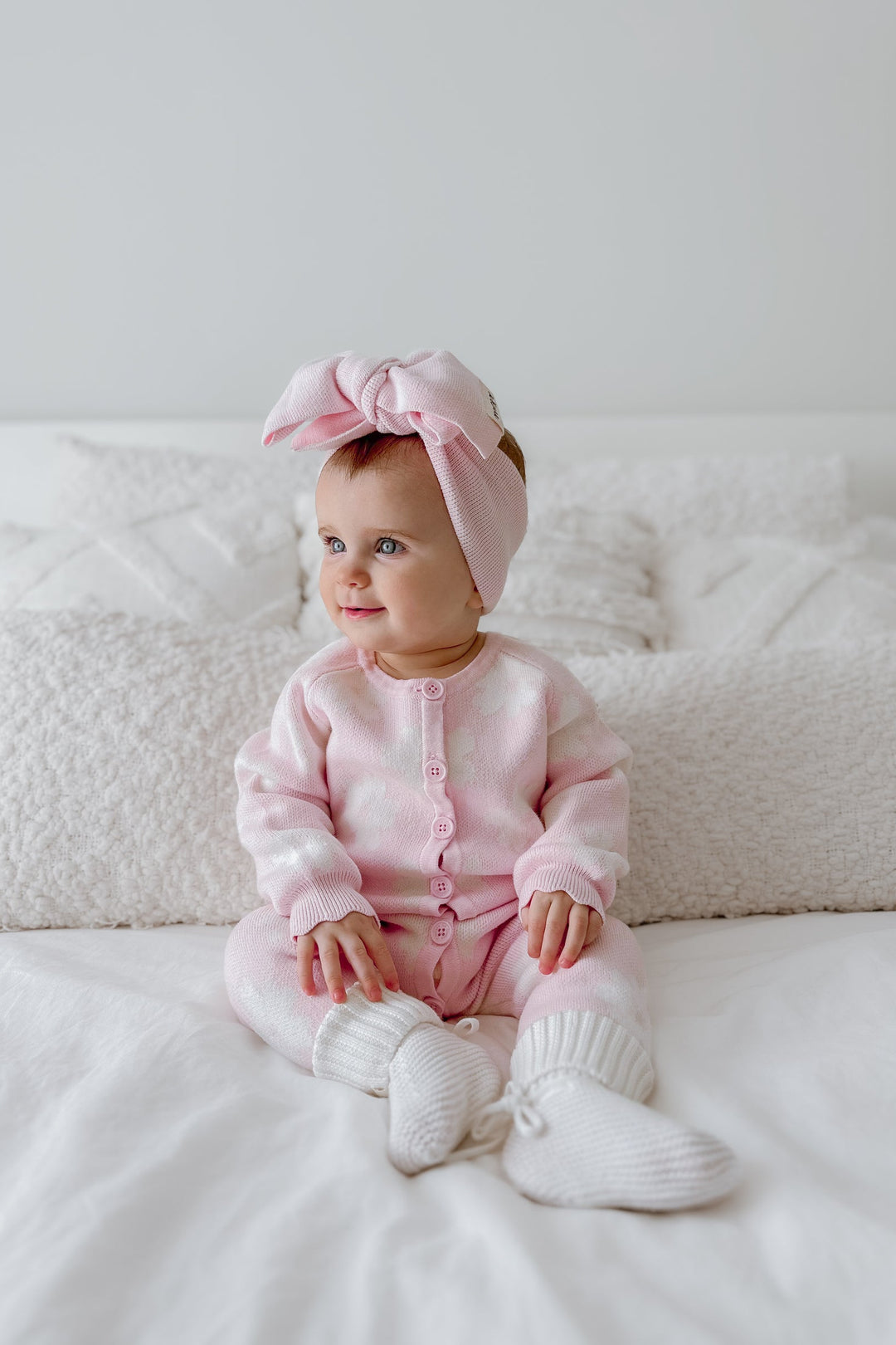 Knitted Louie Romper - Petal