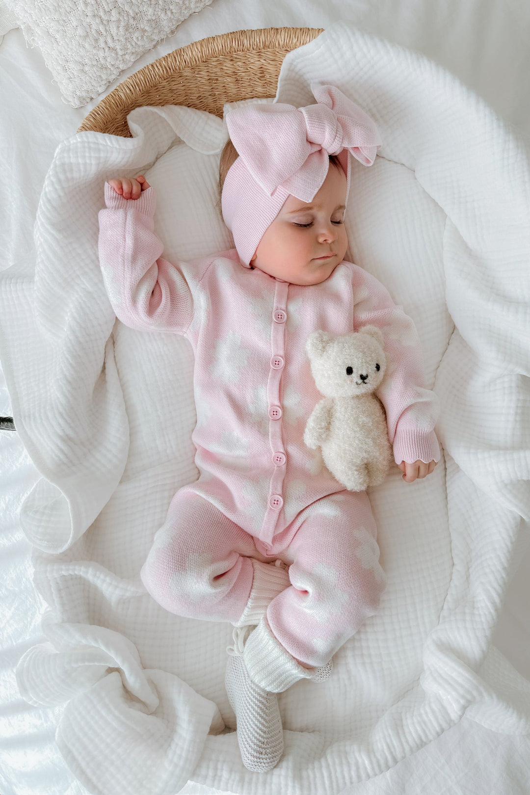 Knitted Louie Romper - Petal