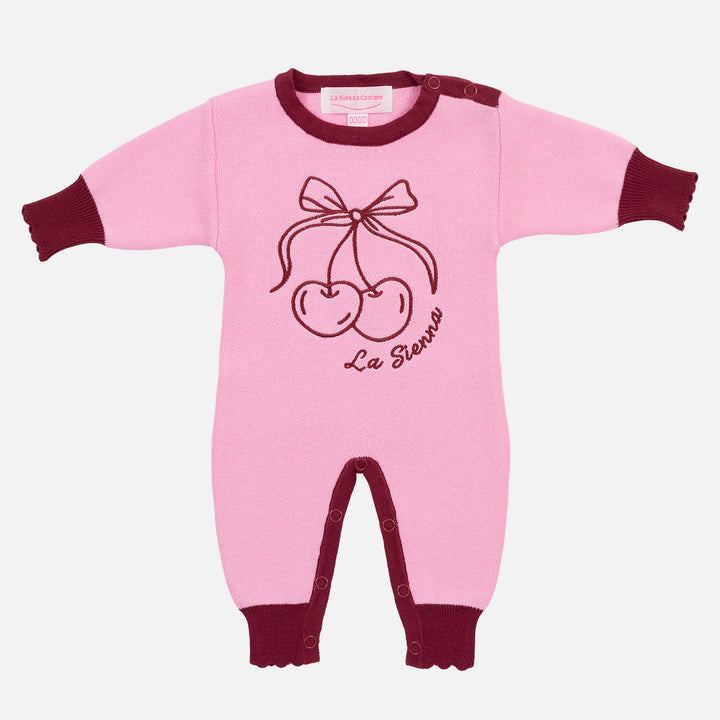 Knitted Jumpsuit - Cherries