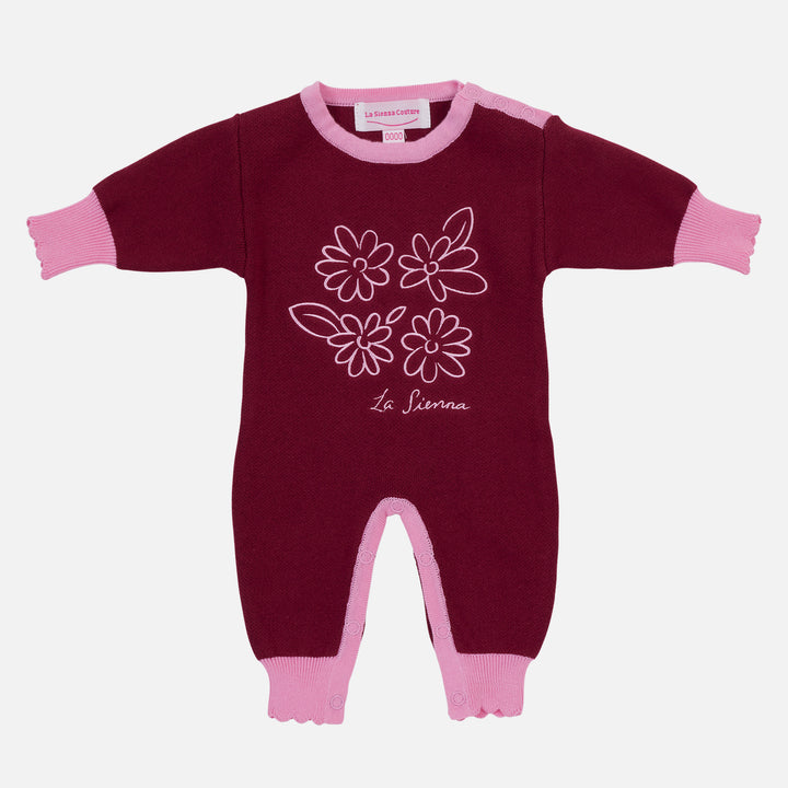 Knitted Jumpsuit - Merlot Bloom