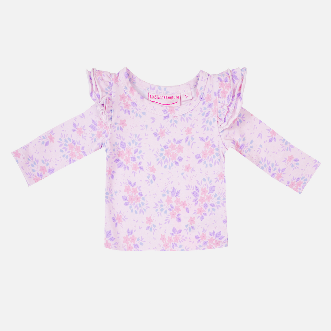 Floral Long Sleeve Flutter - Leah