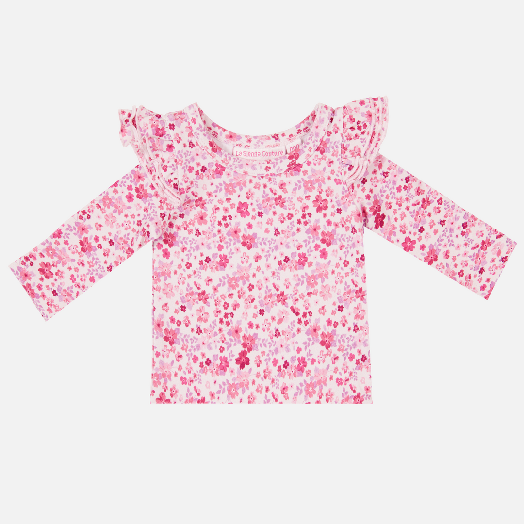 Floral Long Sleeve Flutter - Maddison