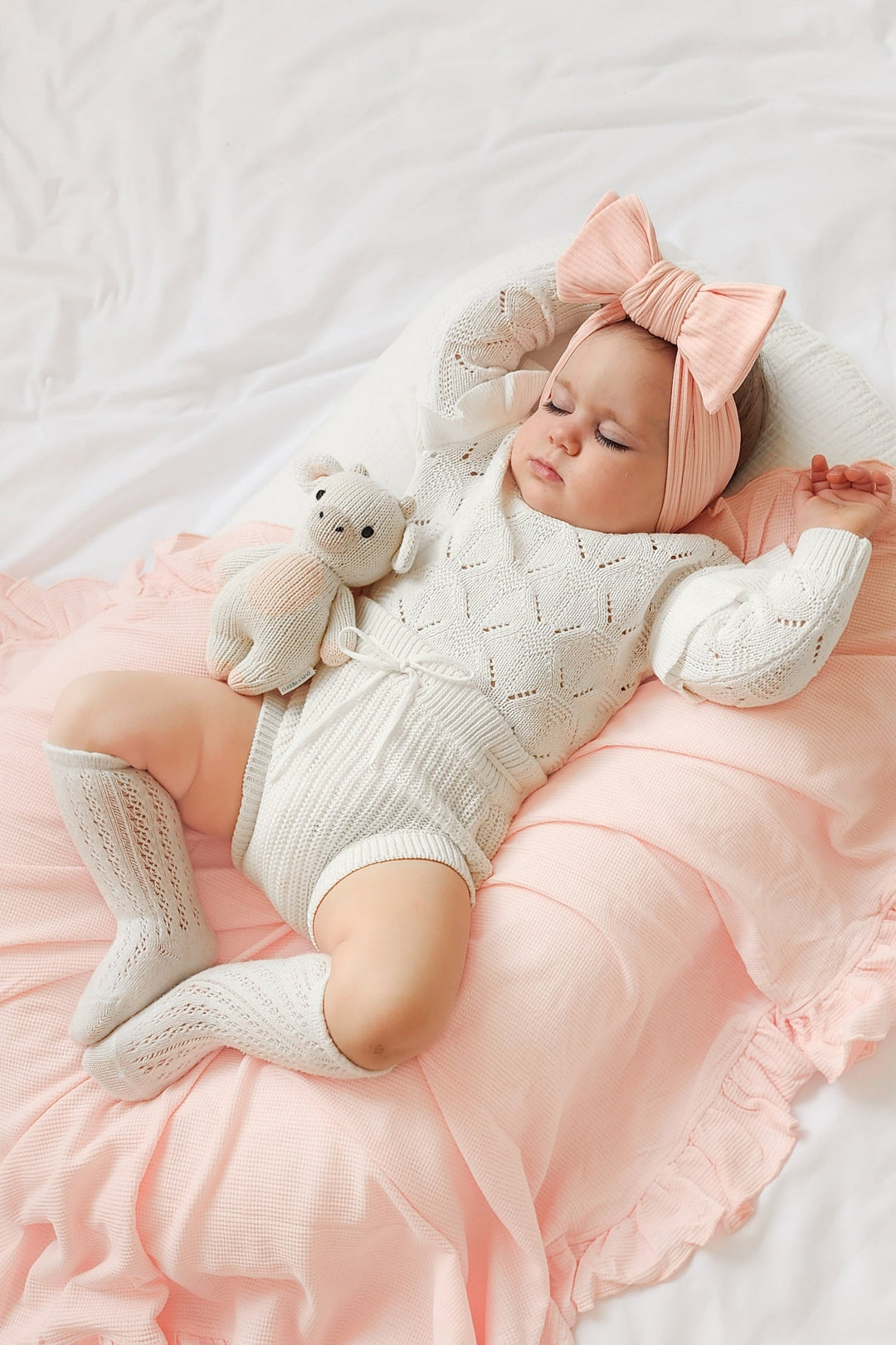 Waffle Ruffle Baby Wrap - Peach Dust