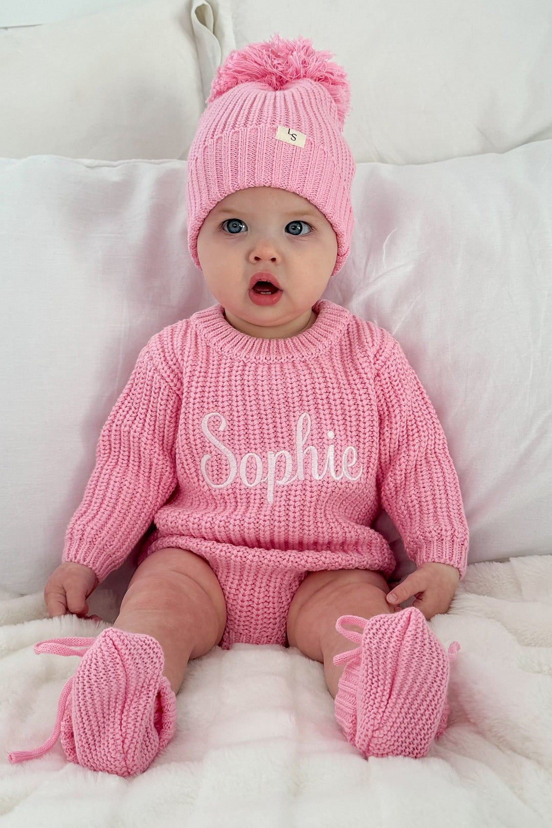 Super Chunky Knit Romper - Peony Pink