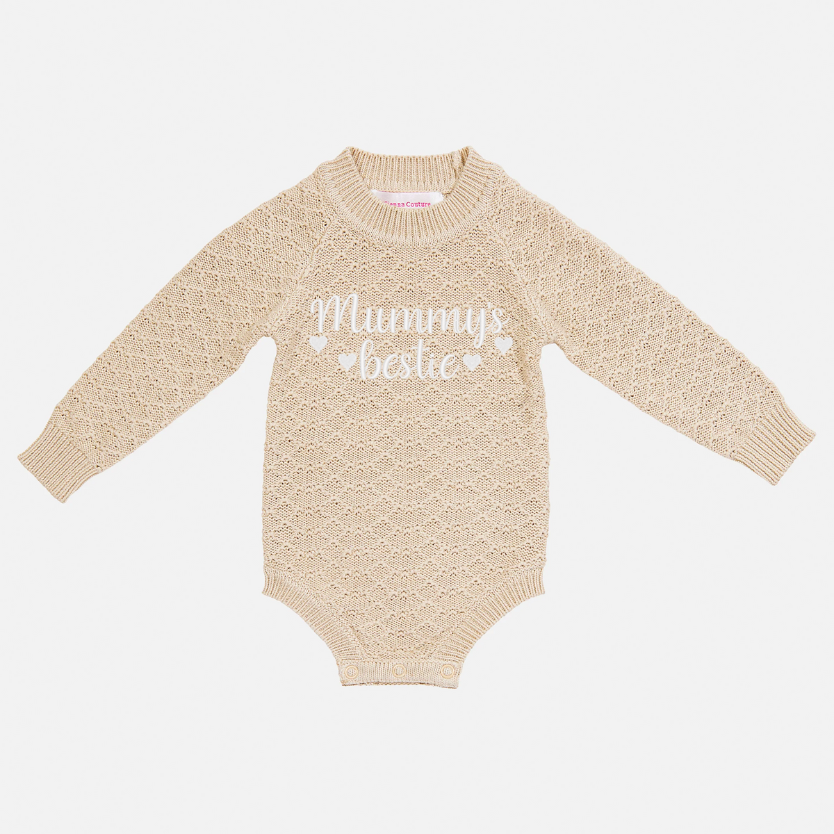 Embroidered Mother's Day Montee Romper - Oatmeal