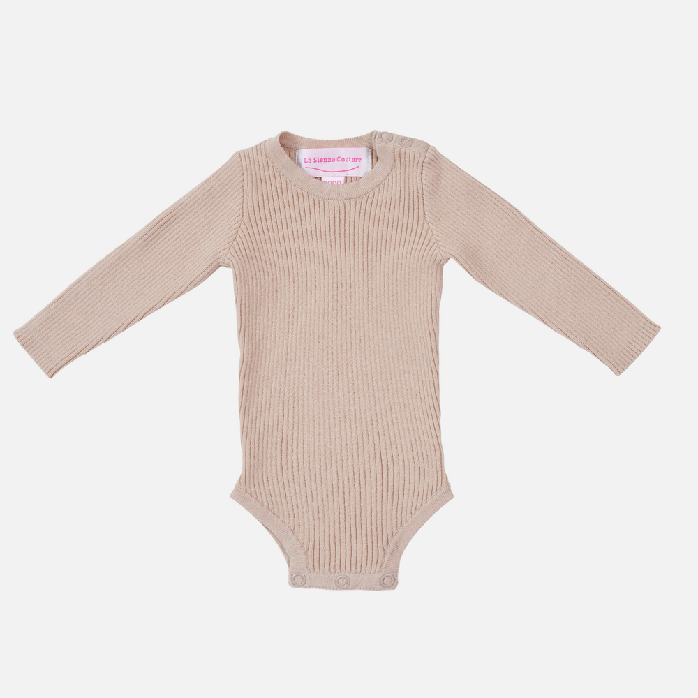 baby kids oat long sleeve knitted bodysuit