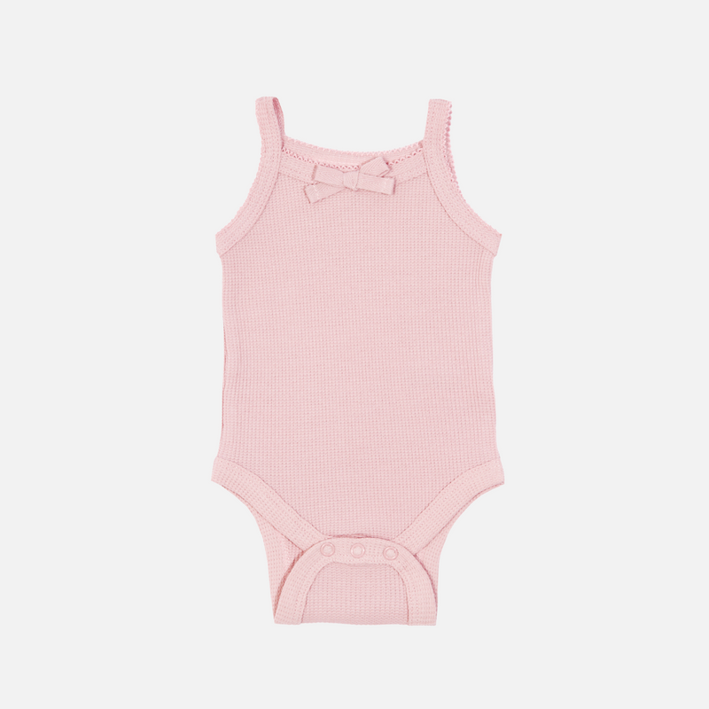 Dainty Waffle Singlet - Antique Rose