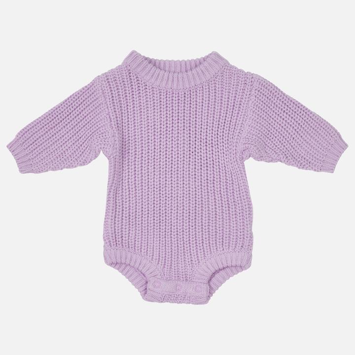 Super Chunky Knit Romper - Orchid