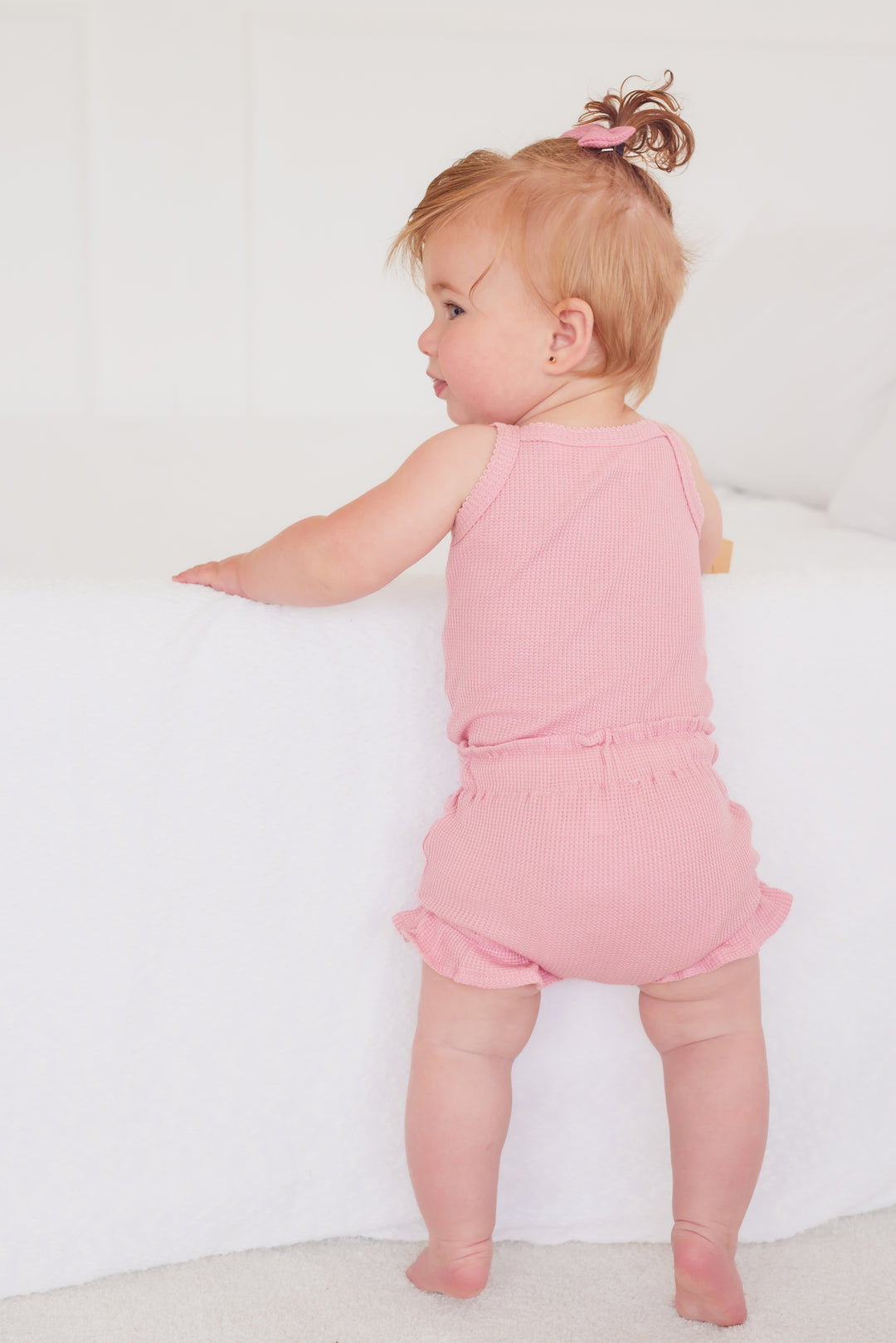 Waffle Dainty Singlet & Shorties Set - Parisian Pink (Coming Soon)
