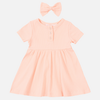 Cozy Basic SS Dress - Peach Dust