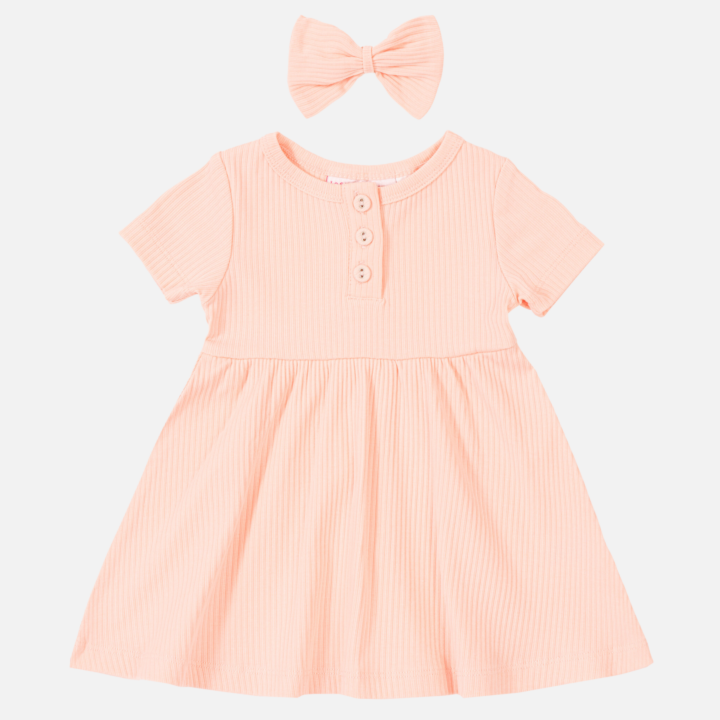 Cozy Basic SS Dress - Peach Dust