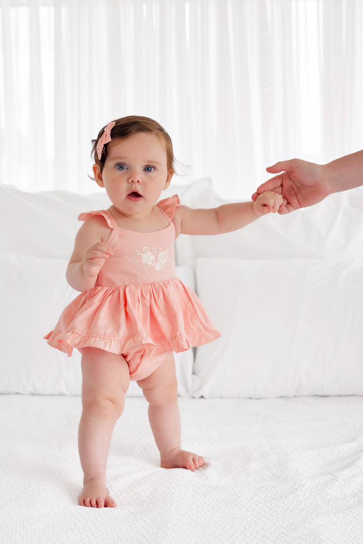 Pixie Romper - Peach
