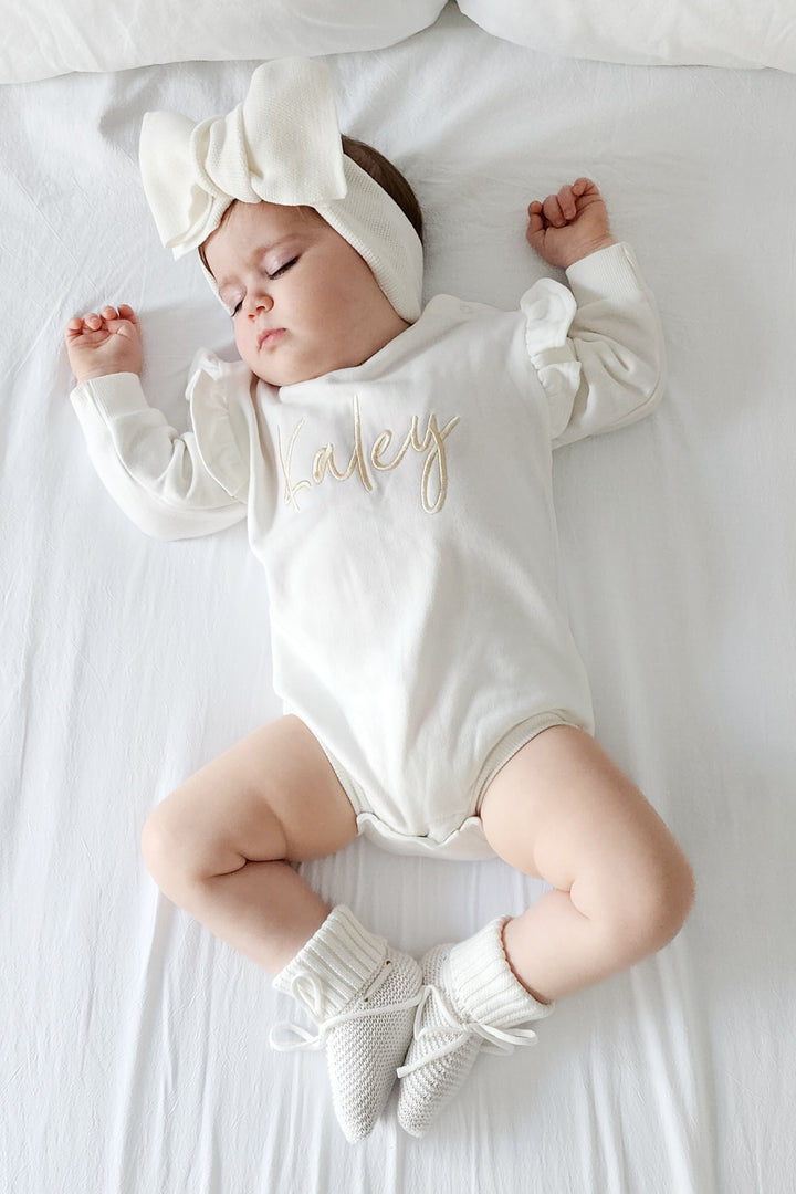 Personalised Flutter Romper - Marshmallow