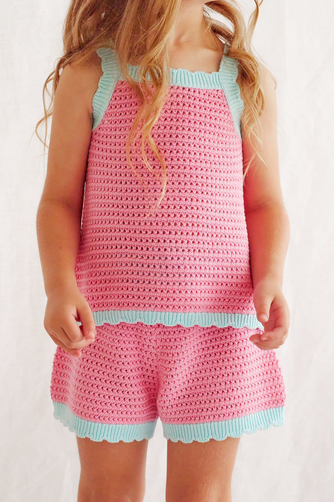Crochet Shorts - Pink Sorbet