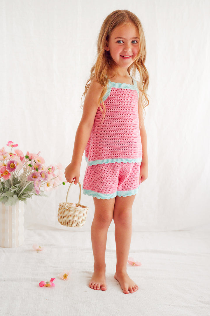 Crochet Shorts - Pink Sorbet